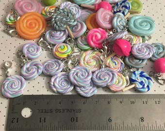 Charms do NOT include the lobster clasp shown in picture---SUPER SALE 45 Lollipop Beads/Charms