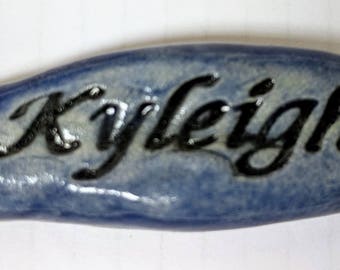KYLEIGH Pocket Stone - Ceramic -EXOTIC BLUE Art Glaze - Inspirational Art Piece by Inner Art Peace