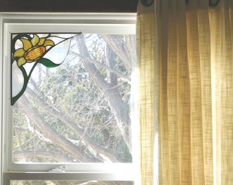 Custom Stained Glass Sunflower Window Corners