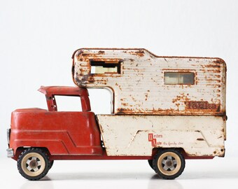 Vintage Tonka Winnebago, Red Toy Camper, Structo, Western Auto