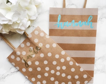 Personalized Embossed Kraft Gift Bags