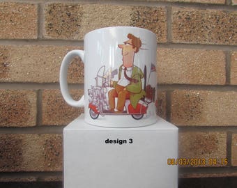 Personalised Ceramic Scooter / Vespa / Lambretta Humour Mugs
