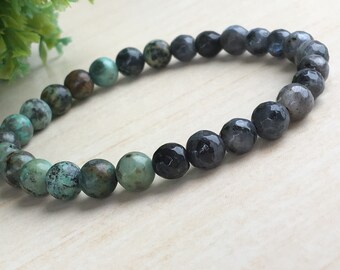 Bracelet Gift Mens,Under 25 Gift,Labradorite Gems 6mm,Turquoise Beads 6mm,Three Style Jewelry,Bohemian Bracelet,African Turquoise Bracelet