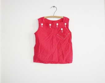 Vintage Girl's Red Top