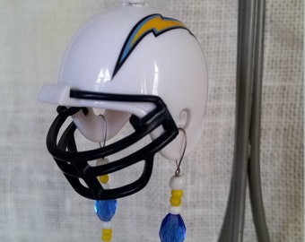 Mini NFL Chargers helmet rear view mirror charm