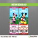 Disney Minnie Mouse & Mickey (From Mickey Mouse Clubhouse) Birthday Ticket Invitations - Instant Download and Edit with Adobe Reader