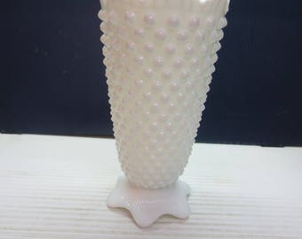 Fenton Milk Glass Hobnail Medium Crown Top Vase