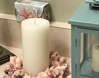 Candle Wreath (3); Shell Wreaths, Sea Shell Wreath, Coastal Decor, Gulf Decor, Florida Decor, Boca Grande Shell Wreat, Beach Decor