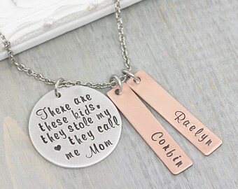 Hand Stamped Jewelry - Personalized Necklace - Mom Necklace - Personalized Jewelry - Family Necklace - Mothers Day Gift - Gift for Mom