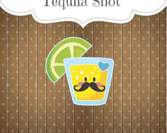 Tequila Shot Cookie Cutter, Shot Glass with Lime Cookie Cutter
