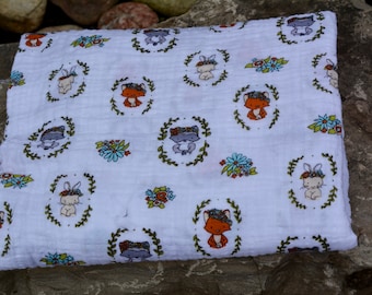 Swaddle Blanket/ Double Gauze Blanket/ Muslin Baby Blanket/ Baby Swaddling Blanket/ Baby Shower Gift