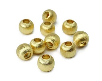 Silver brushed round gold plated 6 mm Pearl SB0044MY PK0334