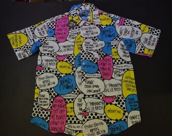 STUSSY fabulous colorful logo button down shirt sz XL NWT