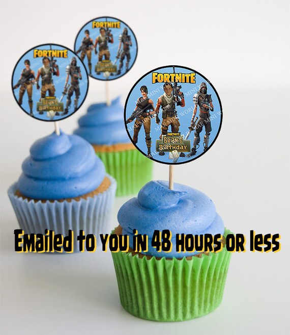 fortnite birthday cupcake toppers printable - fortnite party decorations printable