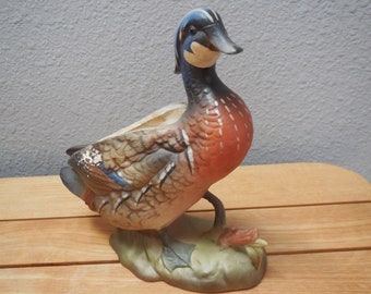 Vintage Enesco Japon E-4184 Canard branchu jardinière