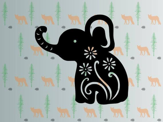 Download cute elephant svg flower elephant svg files for cricut