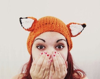 Fantastic Fox Hat / Fox Ears / Mr. Fox / Knit / Costume / Cosplay