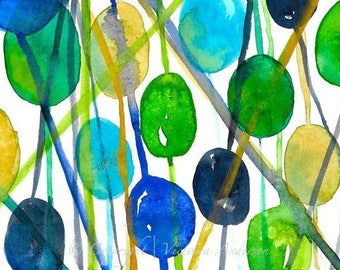FOREST THROUGH TREES Limited Edition Watercolor Print by Victoria Anderson