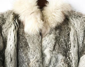 70s 80s Fur Jacket, Perfect Vintage Fur Jacket, Size Small