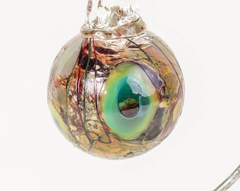 604115 Medium Hand Blown Hanging Art Glass Ball Decorative Ornament