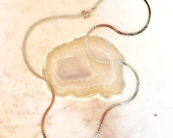Silver herringbone chain necklace