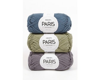 DROPS Paris, Knitting yarn, Cotton yarn, Crochet yarn, Crochet cotton yarn, Aran yarn, Worsted yarn, Summer yarn, Soft yarn, Natural yarn