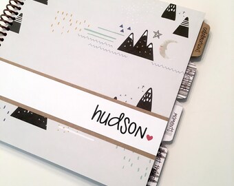 Personalized Baby Book * Baby Memory Book Boy * Boy Baby Book * Baby Album * Gift * Baby Book * Baby Scrapbook * Baby Journal * HUDSON