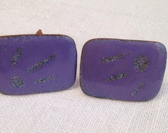 Purple Enamel on Copper Cufflinks