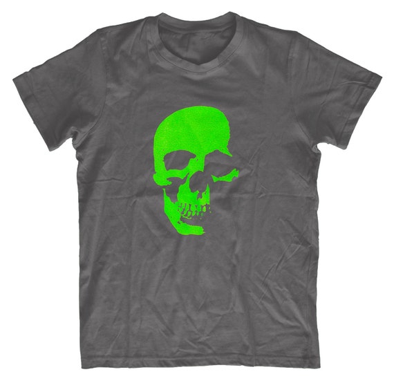 Neon Green Skull T-Shirt X62 Mens Funny Tshirt Humorous Rude