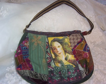 Vintage Handmade Hobo Shoulder Bag Purse