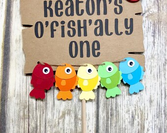 The Big One Cake Topper / Gone Fishing Cake Topper / Ofishally One
