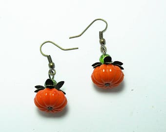 Fall Pumpkin Earrings, Halloween Earrings, Womens Gift Handmade
