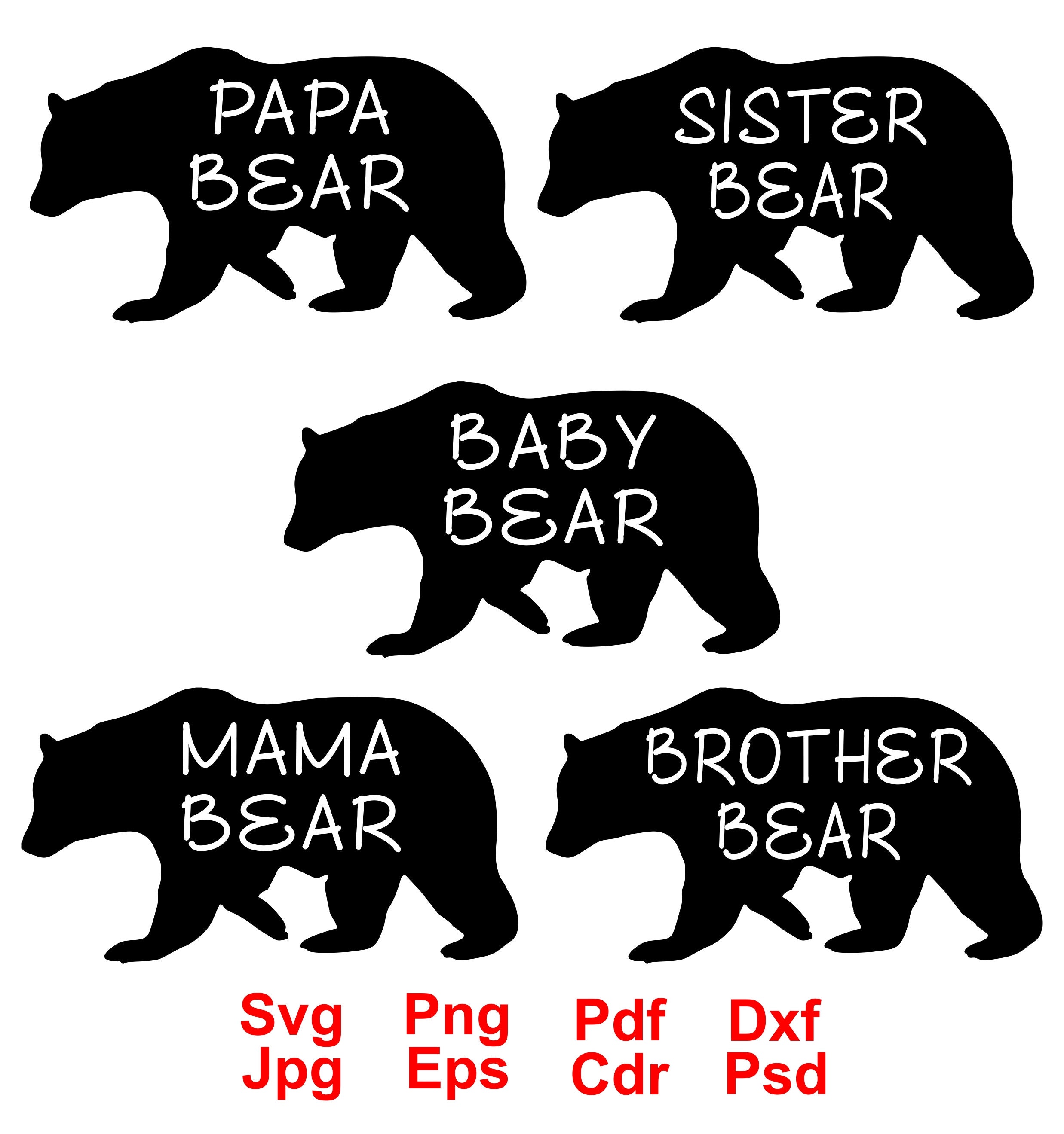 Download 70% OFF, Bear Family Bundle Set Svg, Baby Bear, Papa Bear ...