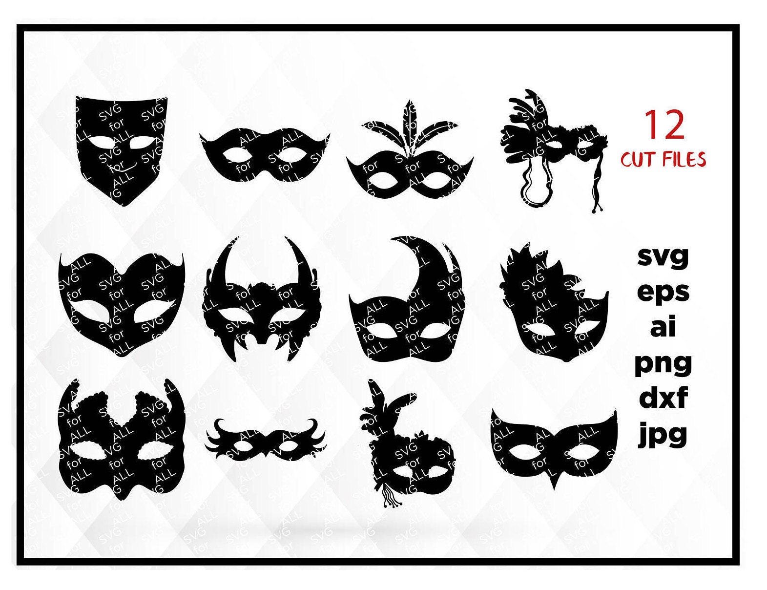 Download Mardi Gras SVG File Mardi Gras Cut File Mardi Gras Mask SVG