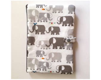 Quilted in matching cotton health booklet