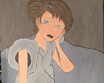 Painting child portrait acrylic painting