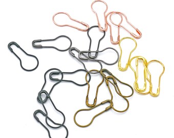 Mixed Metal Bulb Safety Pin Locking Stitch Markers