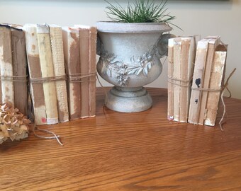 Unbound Books, Neutral Books, Beige Books, Minimalist, Stack Of Old Books, Vintage Books, Uncovered Books, Rustic Book Stack, Tattered Books
