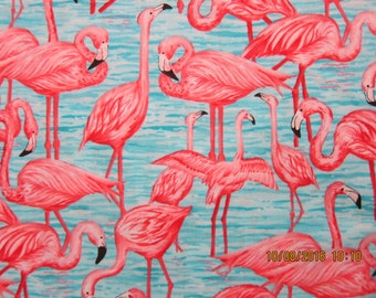 FLAMINGO FABRIC Debi Hron for Timeless Treasures Fabric - Rare - 1 Yard - #KR25