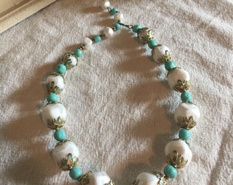 Vintage early plastic beaded necklace
