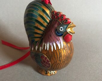 Vintage Cloisonne Enamel Christmas Ornament