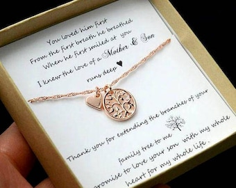 Mother of the Groom Gift, Mother of the Bride Gift, Mother in law Gift, Wedding Gift, Tree of Life,Mother of the groom necklace