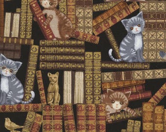 Cats & Kittens in the Library Books Timeless Treasures #7108