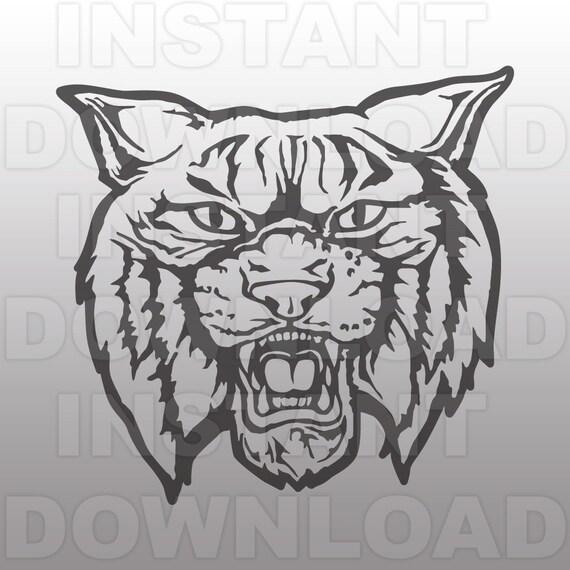 Wildcats Mascot SVG File-Cutting File-Clip Art for Commercial