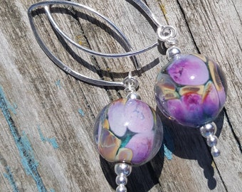 Glass & Silver Earrings. Lampwork Earrings SRAJD FHFteam