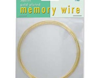 Memory Wire Gold Necklace Memory Wire Necklace 3.6 Inch Diameter 12 Loops Gold Plated Hard Carbon Steel