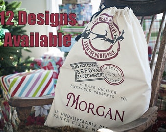 Personalized Santa Sack, Santa Sack, Santa Sack Blanks, Custom Santa Sacks, Santa Sack, Santa Sack Gift Bags, Santa Sacks, Canvas Santa Sack