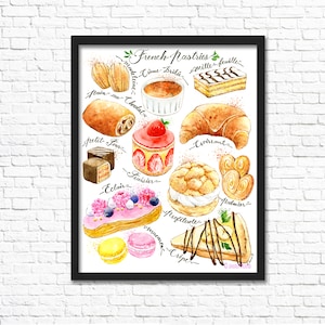 French Pastries/ Art Print / Wall Art