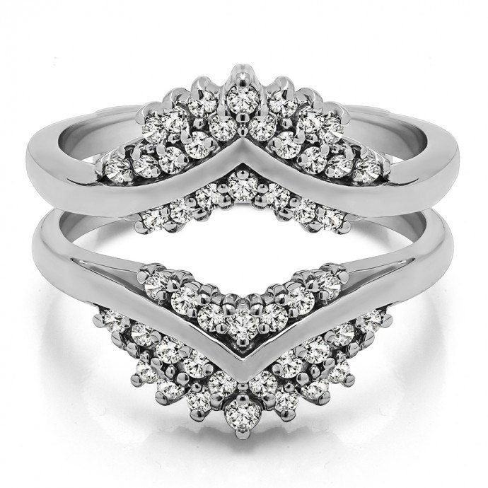 Triple Row Anniversary Ring Guard Enhancer Sterling Silver