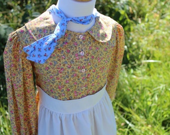 Girl's Mary Pioneer Dress w/ Half Apron and Bonnet Sizes 2-12